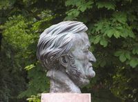 Richard Wagners Büste im Festspielpark in Bayreuth